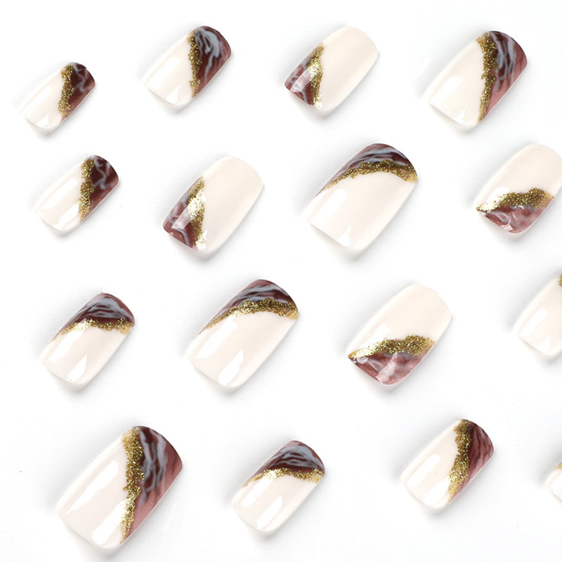 Wholesale White And Purple Smudged Gold Foil Plastic Nail Stickers